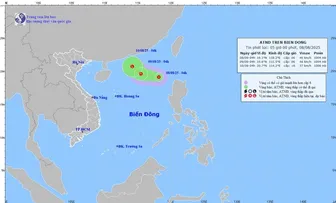 Vùng áp thấp trên Bắc Biển Đông đã mạnh lên thành áp thấp nhiệt đới Vùng áp thấp trên Bắc Biển Đông đã mạnh lên thành áp thấp nhiệt đới